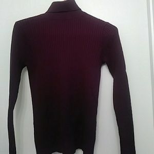 Purple turtleneck sweater